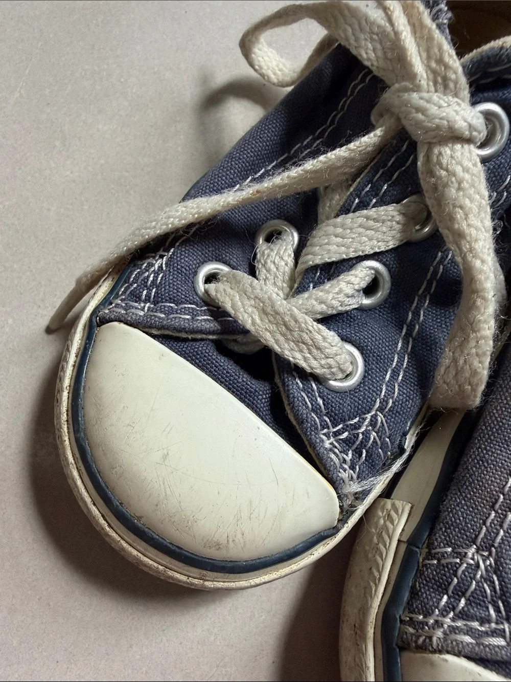 Converse Kids Navy Canvas Sneakers with White Toe Caps